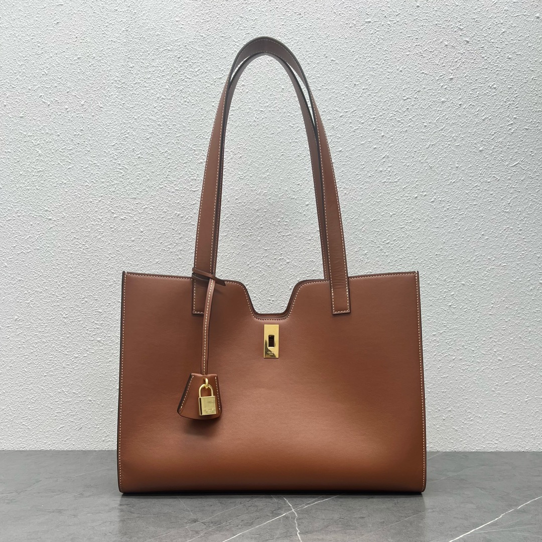 Celine Cabas 16 Smooth Calfskin Handbag Shoulder Bag Tan 112583